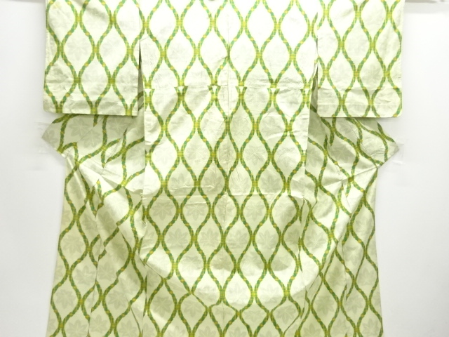 JAPANESE KIMONO / ANTIQUE KIMONO / SILK / TOKAMACHI TSUMUGI / WOVEN TATEWAKU PATTERN